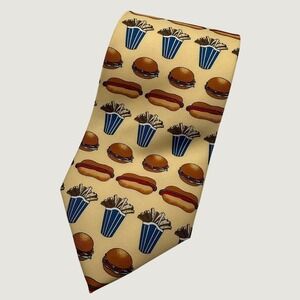 Utopia Fast Food Novelty Tie Burgers Hot Dogs French Fries Cream Made in USA